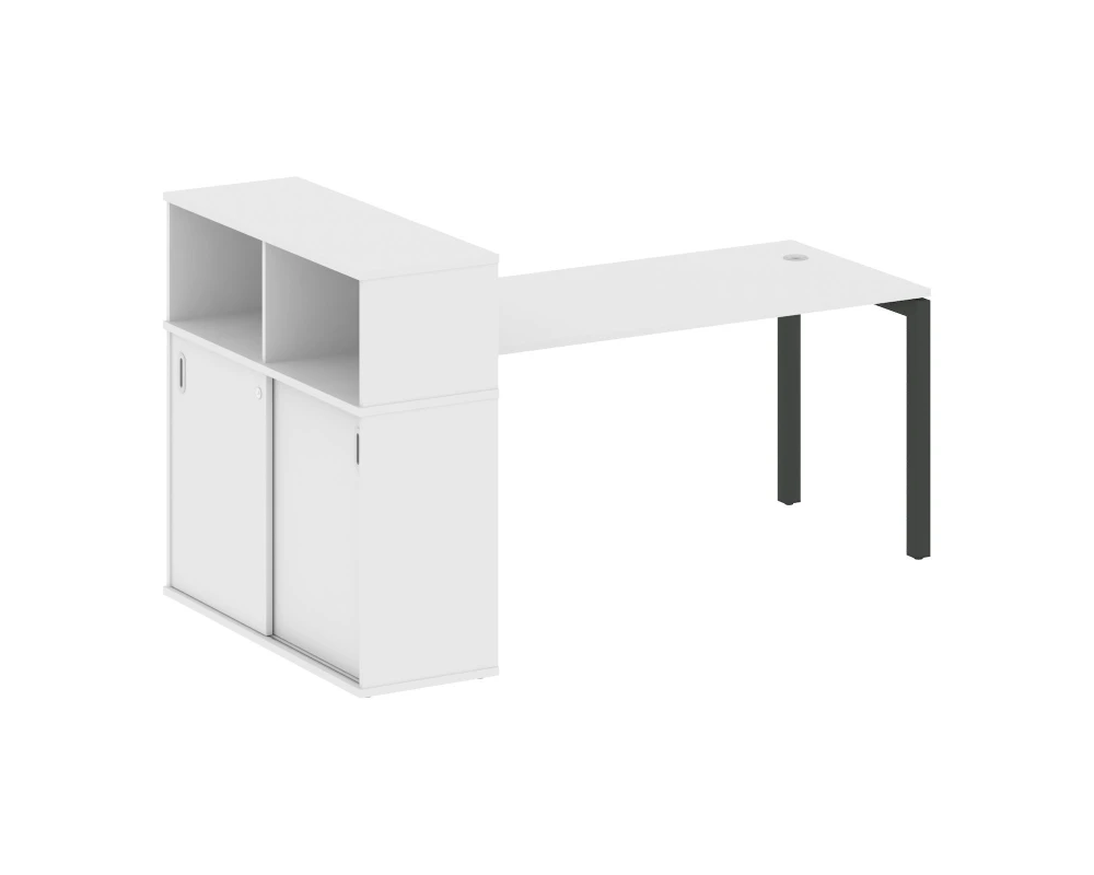 Стол письменный с шкафом-купе на П-образном м/к 2010x1120x1098 Метал Систем Куатро 5x5 / Metal System Quattro 5x5