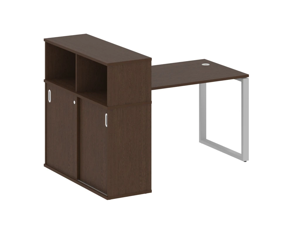 Стол письменный с шкафом-купе на О-образном м/к 1610x1120x1098 Метал Систем / Metal System