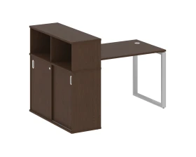 Стол письменный с шкафом-купе на О-образном м/к 1610x1120x1098 Метал Систем / Metal System images