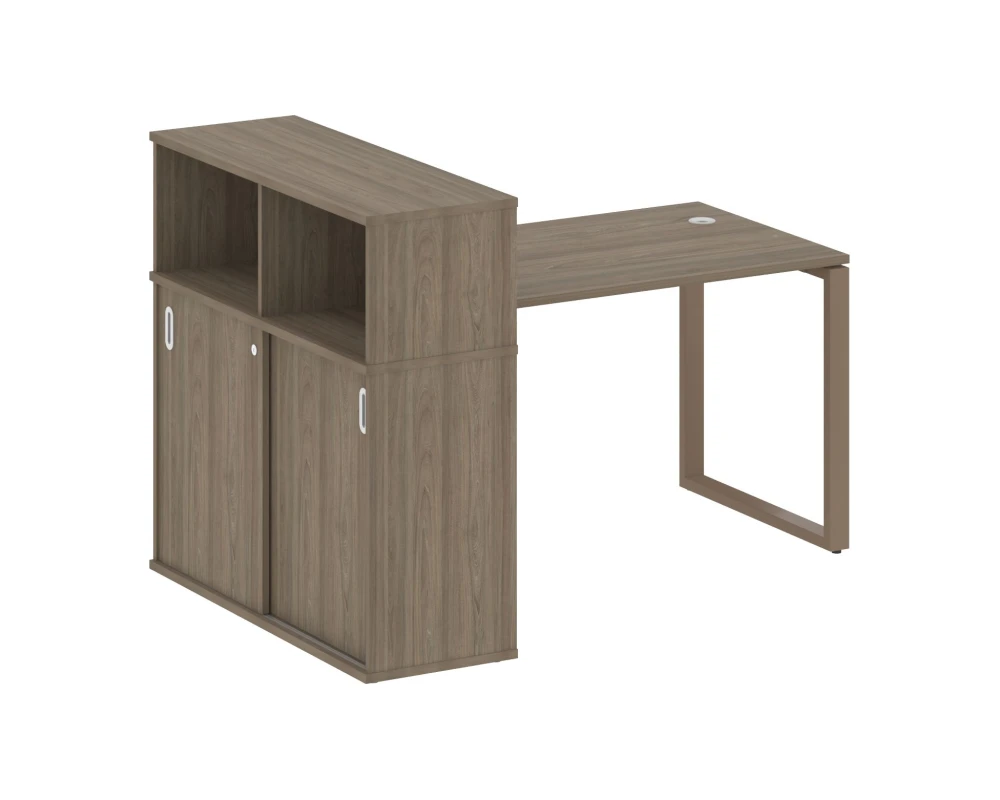 Стол письменный с шкафом-купе на О-образном м/к 1610x1120x1098 Метал Систем / Metal System