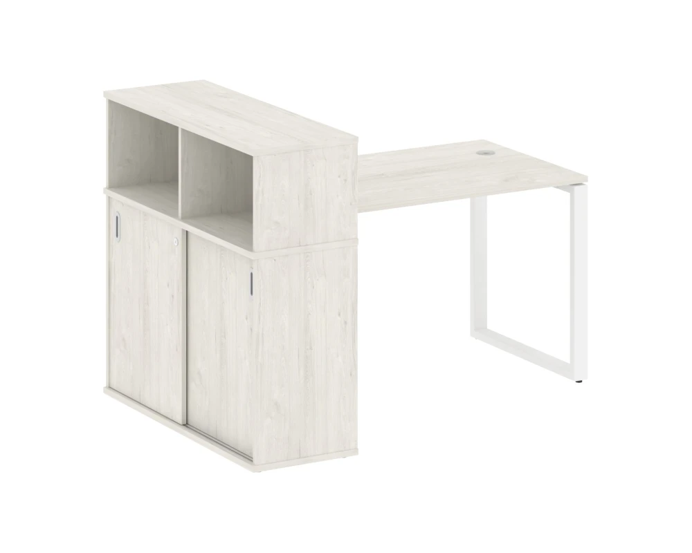 Стол письменный с шкафом-купе на О-образном м/к 1610x1120x1098 Метал Систем / Metal System