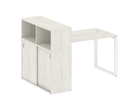 Стол письменный с шкафом-купе на О-образном м/к 1610x1120x1098 Метал Систем / Metal System images