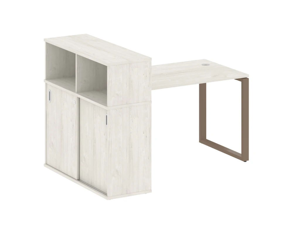 Стол письменный с шкафом-купе на О-образном м/к 1610x1120x1098 Метал Систем / Metal System