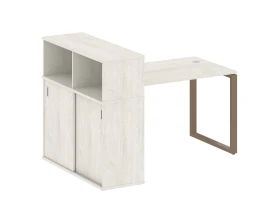 Стол письменный с шкафом-купе на О-образном м/к 1610x1120x1098 Метал Систем / Metal System images