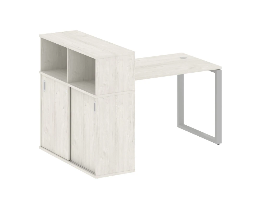 Стол письменный с шкафом-купе на О-образном м/к 1610x1120x1098 Метал Систем / Metal System