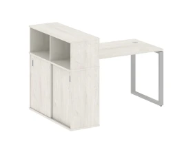 Стол письменный с шкафом-купе на О-образном м/к 1610x1120x1098 Метал Систем / Metal System images