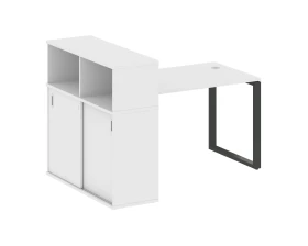 Стол письменный с шкафом-купе на О-образном м/к 1610x1120x1098 Метал Систем / Metal System images