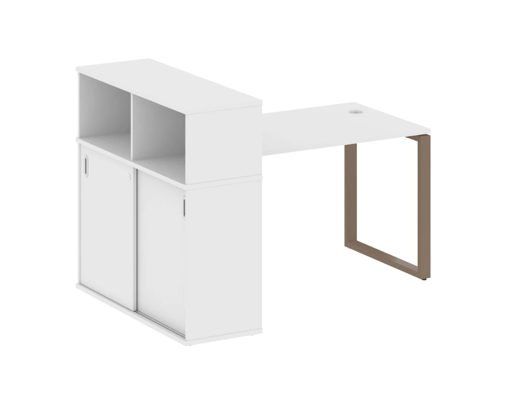 Стол письменный с шкафом-купе на О-образном м/к 1610x1120x1098 Метал Систем / Metal System