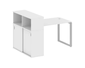 Стол письменный с шкафом-купе на О-образном м/к 1610x1120x1098 Метал Систем / Metal System images