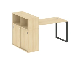 Стол письменный с шкафом-купе на О-образном м/к 1810x1120x1098 Метал Систем / Metal System images