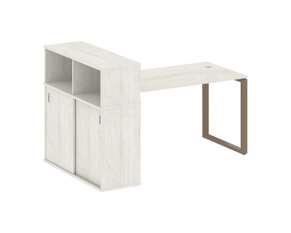 Стол письменный с шкафом-купе на О-образном м/к 1810x1120x1098 Метал Систем / Metal System