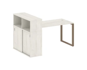 Стол письменный с шкафом-купе на О-образном м/к 1810x1120x1098 Метал Систем / Metal System images