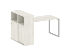 Стол письменный с шкафом-купе на О-образном м/к 1810x1120x1098 Метал Систем / Metal System images