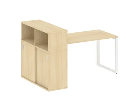 Стол письменный с шкафом-купе на О-образном м/к 1810x1120x1098 Метал Систем / Metal System images