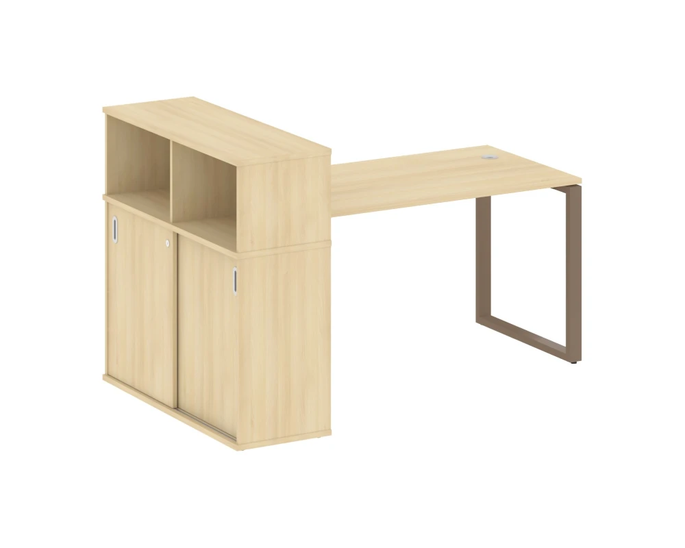 Стол письменный с шкафом-купе на О-образном м/к 1810x1120x1098 Метал Систем / Metal System