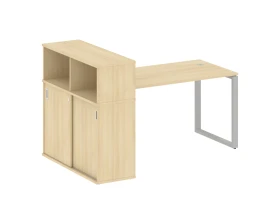 Стол письменный с шкафом-купе на О-образном м/к 1810x1120x1098 Метал Систем / Metal System images