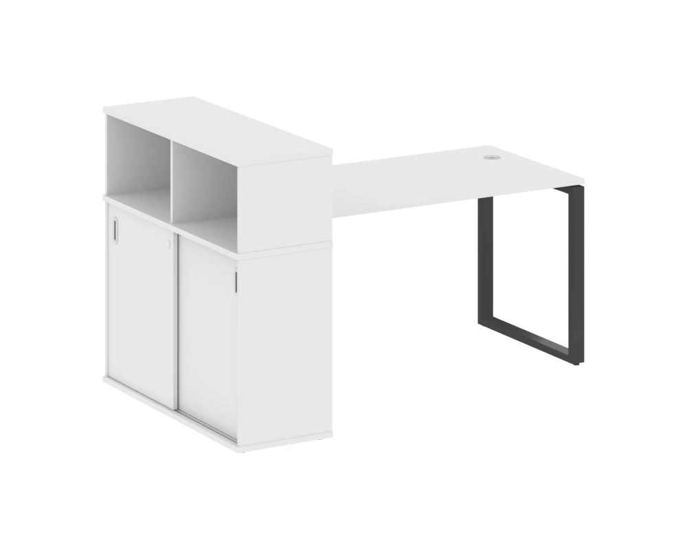 Стол письменный с шкафом-купе на О-образном м/к 1810x1120x1098 Метал Систем / Metal System