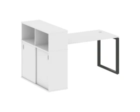 Стол письменный с шкафом-купе на О-образном м/к 1810x1120x1098 Метал Систем / Metal System images