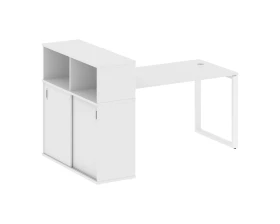 Стол письменный с шкафом-купе на О-образном м/к 1810x1120x1098 Метал Систем / Metal System images