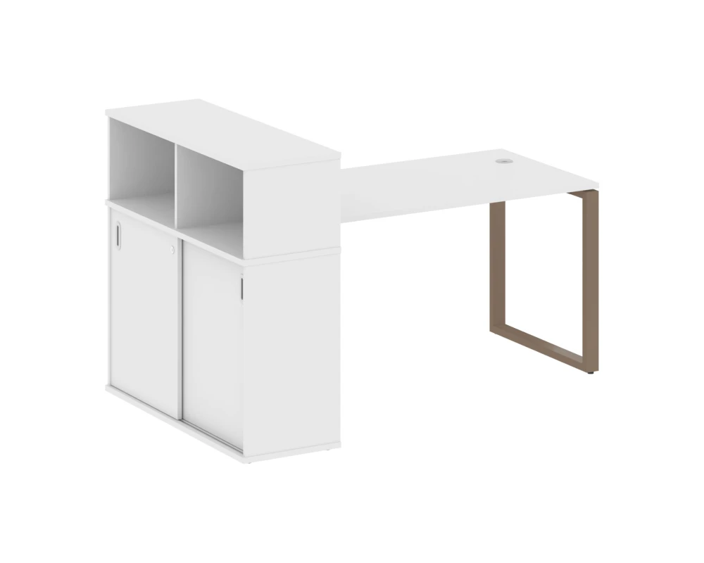 Стол письменный с шкафом-купе на О-образном м/к 1810x1120x1098 Метал Систем / Metal System