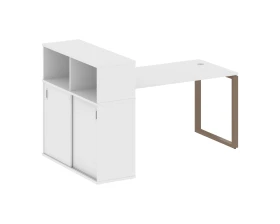 Стол письменный с шкафом-купе на О-образном м/к 1810x1120x1098 Метал Систем / Metal System images