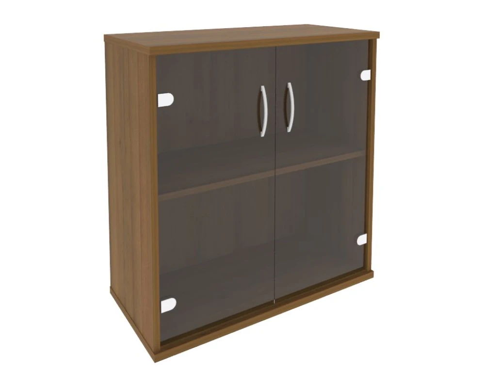 Шкаф низкий широкий 2 низкие двери стекло Рива / Riva