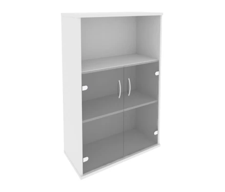 Шкаф средний широкий 2 низкие двери стекло Рива / Riva