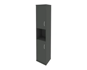 Шкаф высокий узкий левый 2 низкие двери ЛДСП Рива / Riva images