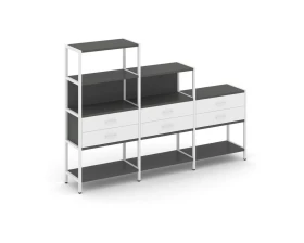Трехсекционный стеллаж четырех/трех/двухярусный с ящиками 2730х400х1613 Шелф Систем / Shelf System images