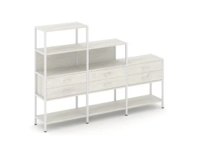 Трехсекционный стеллаж четырех/трех/двухярусный с ящиками 2730х400х1613 Шелф Систем / Shelf System images