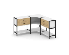 Трехсекционный угловой стеллаж двухярусный с ящиками 1590х1590х879 Шелф Систем / Shelf System images