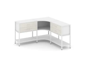 Трехсекционный угловой стеллаж двухярусный с ящиками 1590х1590х879 Шелф Систем / Shelf System images