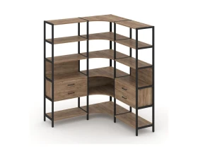 Трехсекционный угловой стеллаж пятиярусный с ящиками 1590х1590х1980 Шелф Систем / Shelf System images