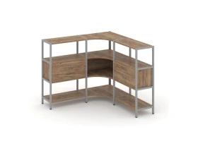 Трехсекционный угловой стеллаж трехярусный с ящиками 1590х1590х1246 Шелф Систем / Shelf System images