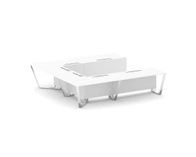 Стол переговорный П-образный Пластик Феникс/нерж. сталь 3200x3200x750 Стил Мит / Steel Meet images