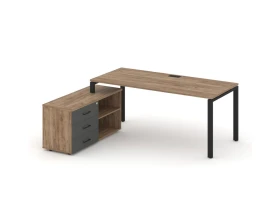 Стол письменный с греденцией левой на П-образном каркасе 1980x1480x750 Стайл Проджект Директ / Style Project Direct images