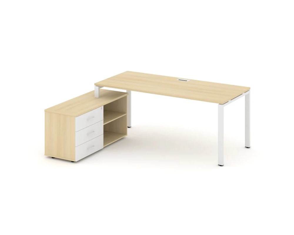 Стол письменный с греденцией левой на П-образном каркасе 1980x1480x750 Стайл Проджект Директ / Style Project Direct