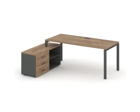 Стол письменный с греденцией левой на П-образном каркасе 1980x1480x750 Стайл Проджект Директ / Style Project Direct images