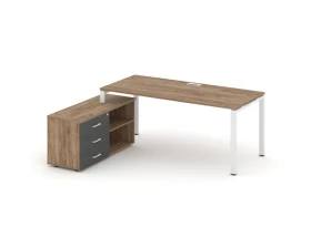 Стол письменный с греденцией левой на П-образном каркасе 2180x1480x750 Стайл Проджект Директ / Style Project Direct images