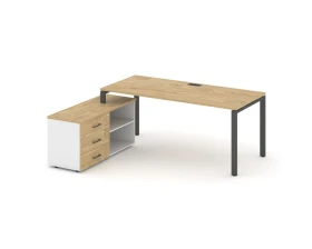 Стол письменный с греденцией левой на П-образном каркасе 2180x1480x750 Стайл Проджект Директ / Style Project Direct images