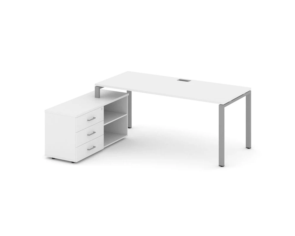 Стол письменный с греденцией левой на П-образном каркасе 2180x1480x750 Стайл Проджект Директ / Style Project Direct