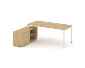 Стол письменный с греденцией левой на П-образном каркасе 2180x1580x750 Стайл Проджект Директ / Style Project Direct images