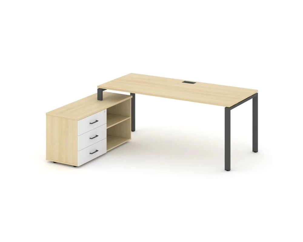 Стол письменный с греденцией левой на П-образном каркасе 2180x1580x750 Стайл Проджект Директ / Style Project Direct