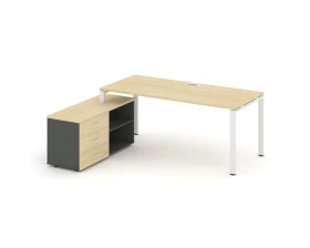 Стол письменный с греденцией левой на П-образном каркасе 2180x1580x750 Стайл Проджект Директ / Style Project Direct images