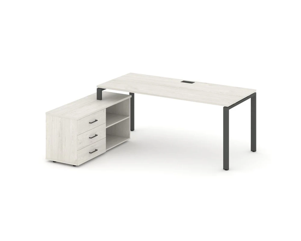 Стол письменный с греденцией левой на П-образном каркасе 2180x1580x750 Стайл Проджект Директ / Style Project Direct