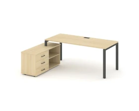 Стол письменный с греденцией левой на П-образном каркасе 2180x1580x750 Стайл Проджект Директ / Style Project Direct images