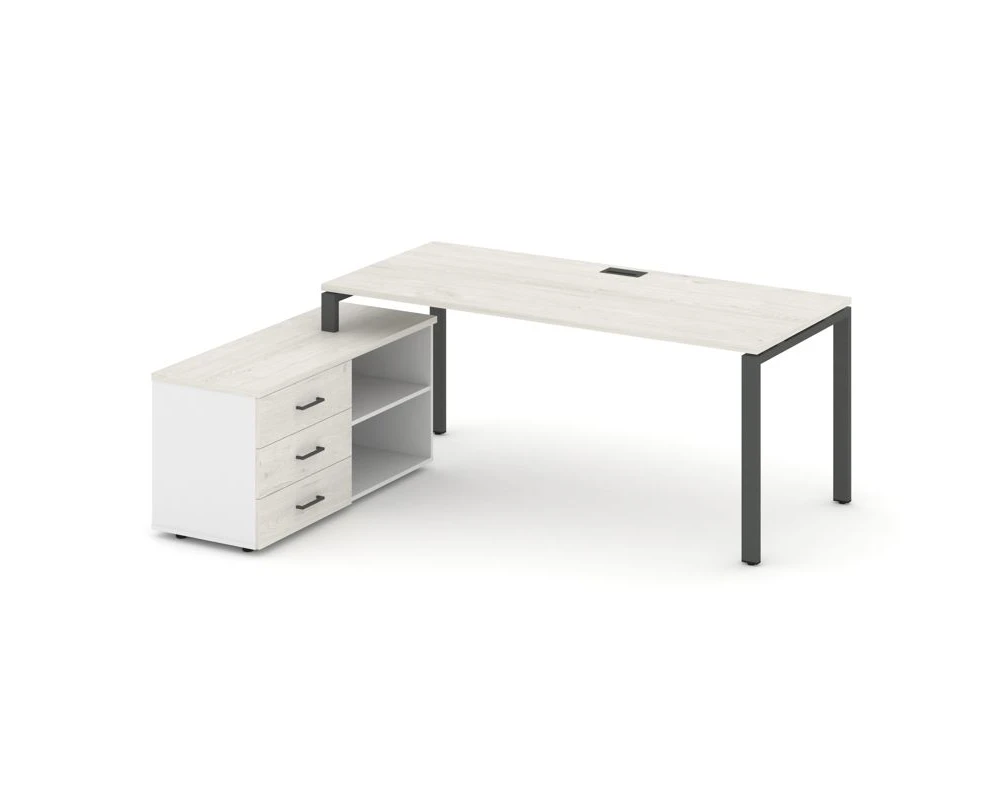 Стол письменный с греденцией левой на П-образном каркасе 2180x1580x750 Стайл Проджект Директ / Style Project Direct