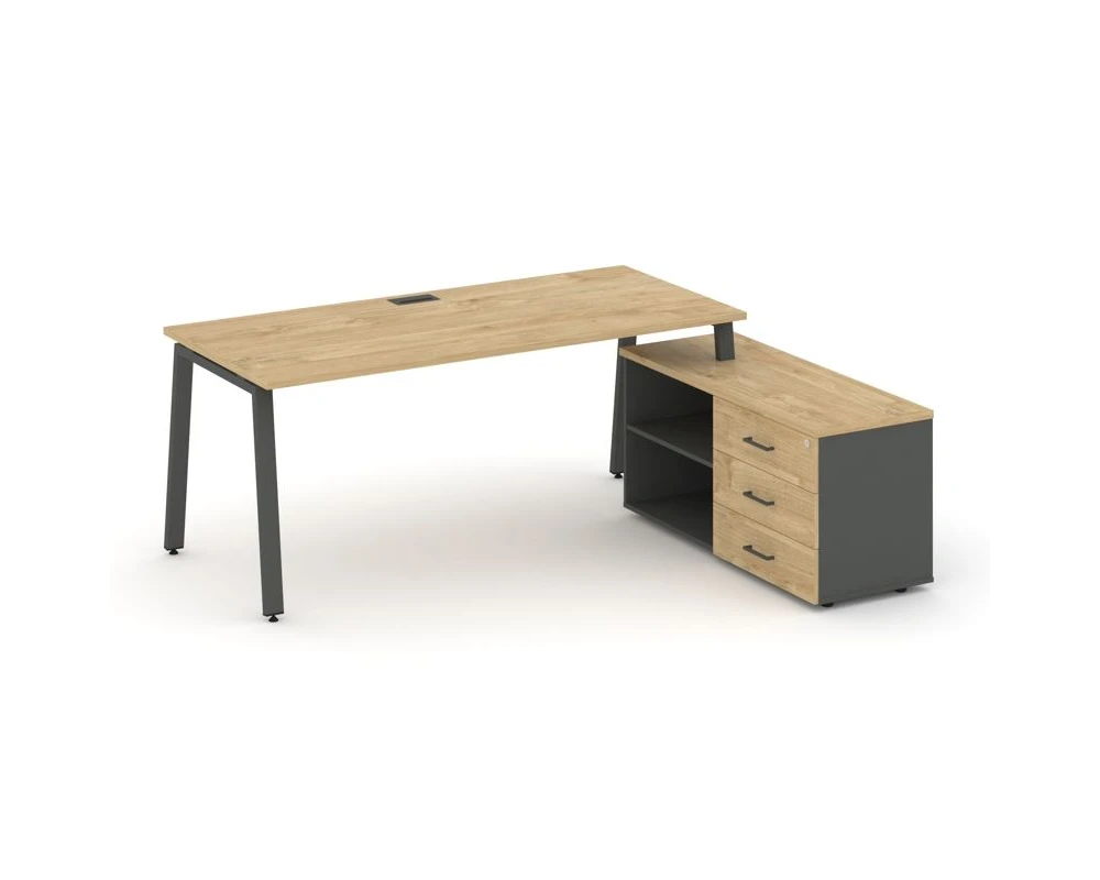 Стол письменный с греденцией правой на А-образном каркасе 1780x1480x750 Стайл Проджект Директ / Style Project Direct