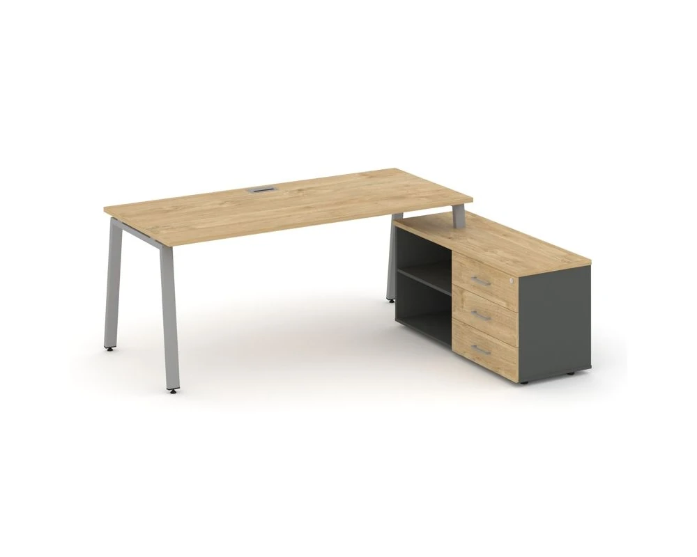 Стол письменный с греденцией правой на А-образном каркасе 1780x1480x750 Стайл Проджект Директ / Style Project Direct