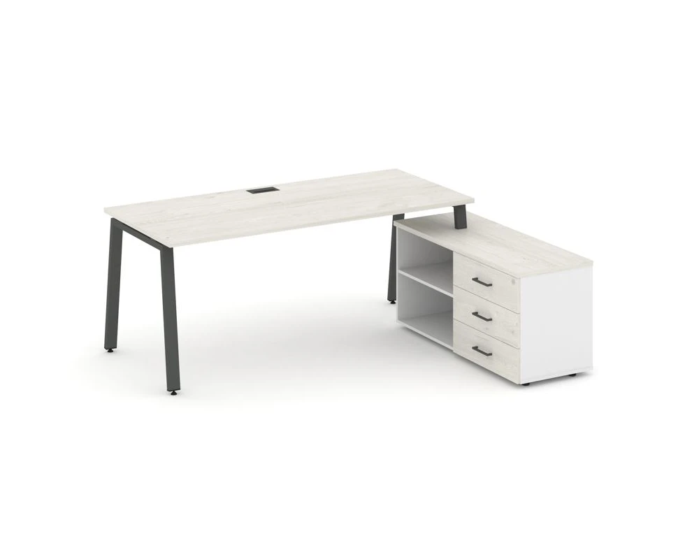 Стол письменный с греденцией правой на А-образном каркасе 1980x1580x750 Стайл Проджект Директ / Style Project Direct